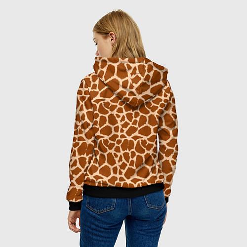 Женская толстовка Шкура Жирафа - Giraffe / 3D-Черный – фото 4