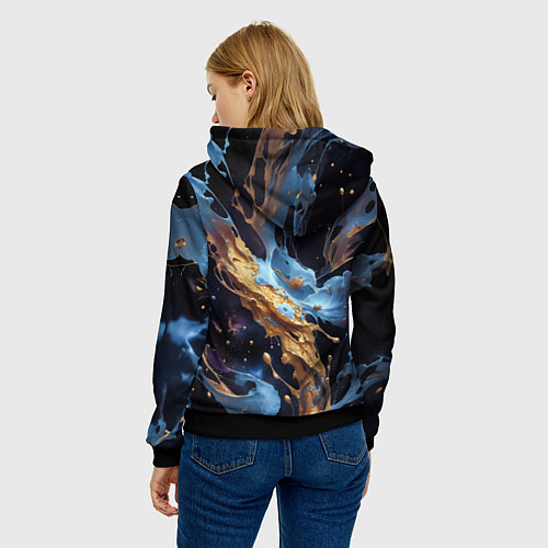 Женская толстовка Бабочка краски узор / 3D-Черный – фото 4