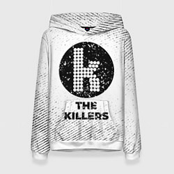 Толстовка-худи женская The Killers с потертостями на светлом фоне, цвет: 3D-белый