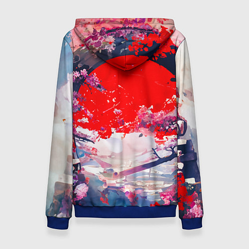 Женская толстовка Японская девушка от нейросети / 3D-Синий – фото 2