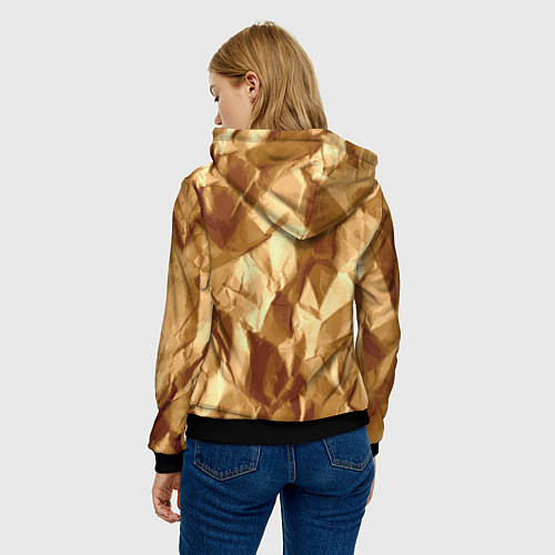 Женская толстовка Мятая бумага / 3D-Черный – фото 4