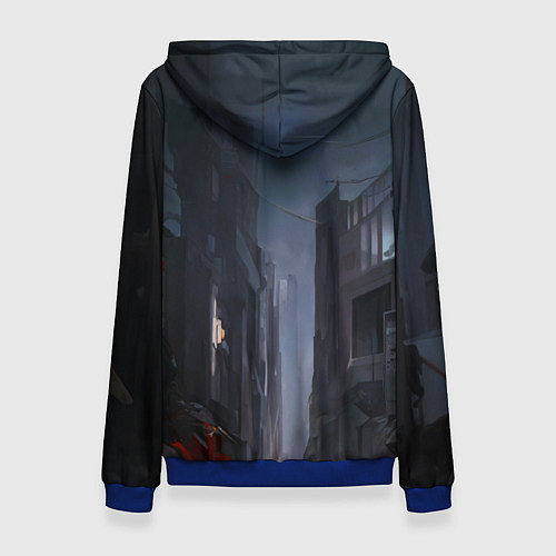 Женская толстовка Аянами Рей с мечом - Евангелион / 3D-Синий – фото 2