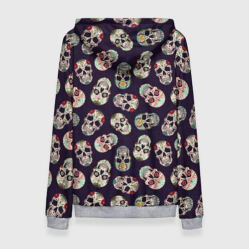 Женская толстовка Узор с черепами Pattern with skulls / 3D-Меланж – фото 2