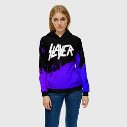 Толстовка-худи женская Slayer purple grunge, цвет: 3D-черный — фото 2