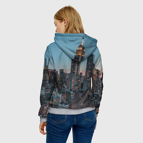 Женская толстовка Утренний город с небоскребами / 3D-Меланж – фото 4