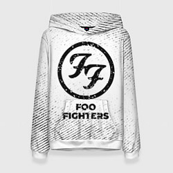 Толстовка-худи женская Foo Fighters с потертостями на светлом фоне, цвет: 3D-белый