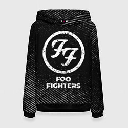 Женская толстовка Foo Fighters с потертостями на темном фоне