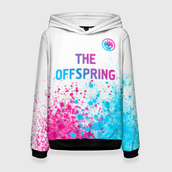 Толстовка-худи женская The Offspring neon gradient style: символ сверху, цвет: 3D-черный