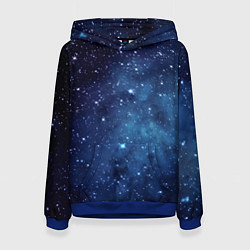 Толстовка-худи женская Звездное небо - нейросеть, цвет: 3D-синий