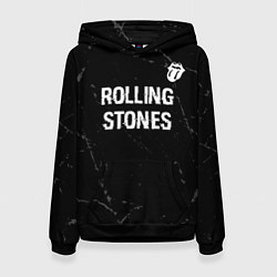 Женская толстовка Rolling Stones glitch на темном фоне: символ сверх