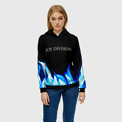 Толстовка-худи женская Joy Division blue fire, цвет: 3D-черный — фото 2