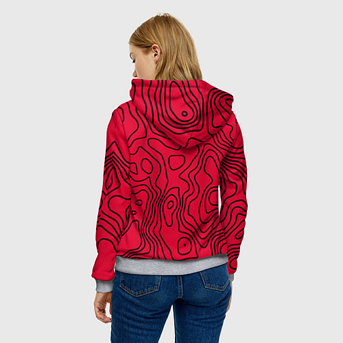 Женская толстовка T1 форма red / 3D-Меланж – фото 4