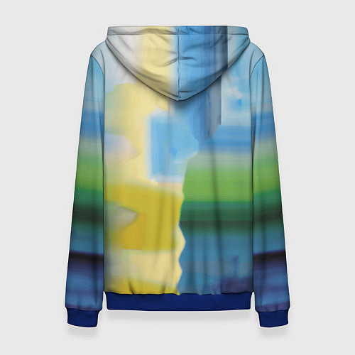 Женская толстовка Cat fashionista - neural network - pop art / 3D-Синий – фото 2