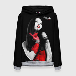 Толстовка-худи женская Blackpink Jennie Red dress, цвет: 3D-меланж