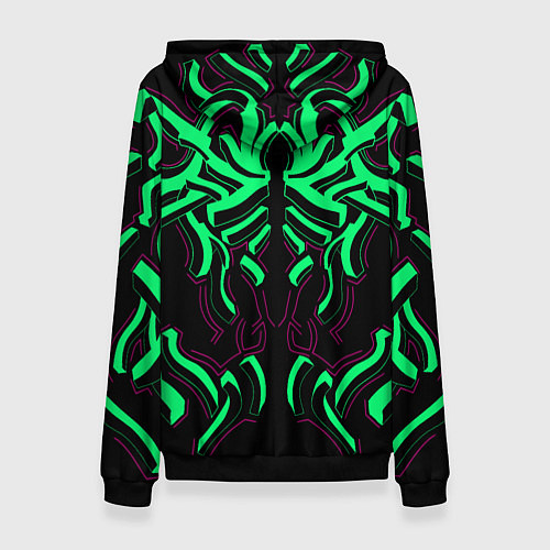 Женская толстовка Кибер змей / 3D-Черный – фото 2