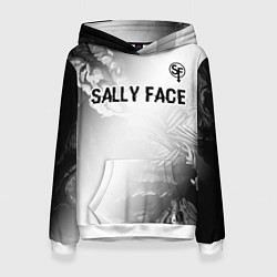 Женская толстовка Sally Face glitch на светлом фоне: символ сверху