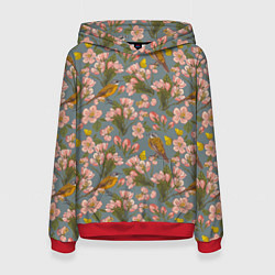 Толстовка-худи женская Жёлтые трясогуски, цвет: 3D-красный