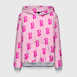 Толстовка-худи женская Барби паттерн буква B, цвет: 3D-меланж