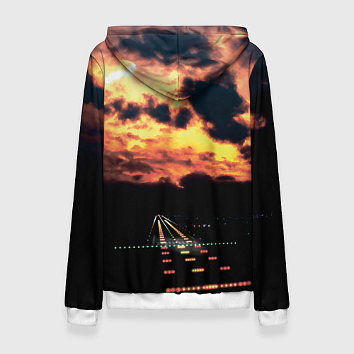 Женская толстовка Боинг 737 Суровый закат / 3D-Белый – фото 2