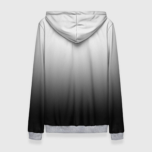 Женская толстовка Бело-чёрный градиент / 3D-Меланж – фото 2