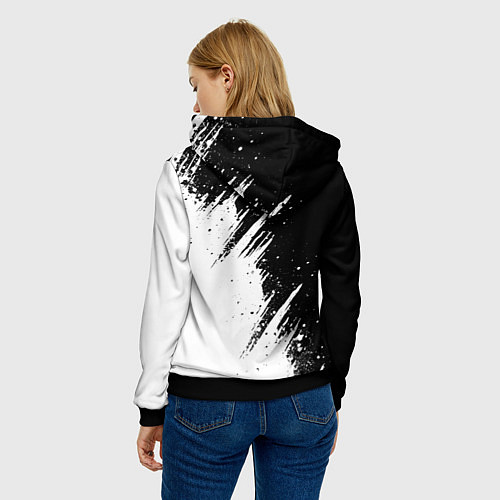 Женская толстовка Ауди - белые потертости / 3D-Черный – фото 4