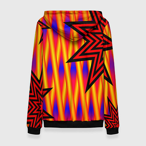 Женская толстовка Ассиметричный с многолучевыми звездами / 3D-Черный – фото 2