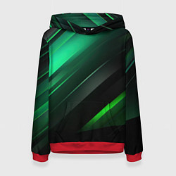 Женская толстовка Black green abstract