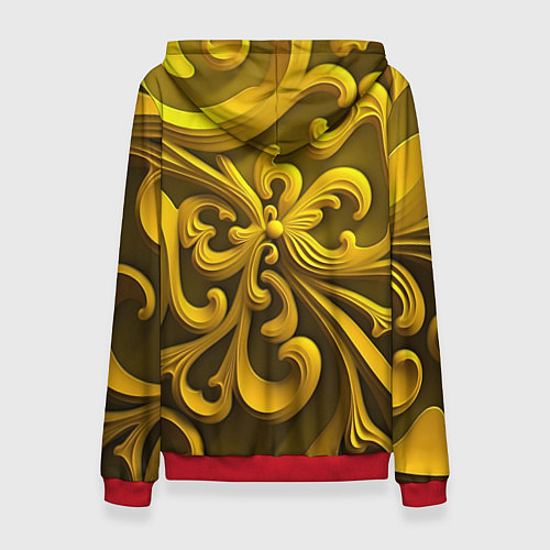 Женская толстовка Желтый объемный узор / 3D-Красный – фото 2