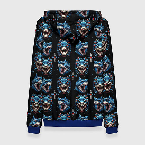 Женская толстовка Shark - pattern / 3D-Синий – фото 2