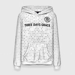 Толстовка-худи женская Three Days Grace glitch на светлом фоне: символ св, цвет: 3D-белый