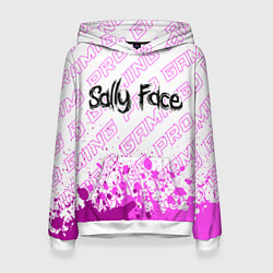 Толстовка-худи женская Sally Face pro gaming: символ сверху, цвет: 3D-белый
