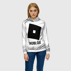 Толстовка-худи женская Roblox glitch на светлом фоне, цвет: 3D-белый — фото 2