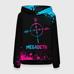 Толстовка-худи женская Megadeth - neon gradient, цвет: 3D-черный