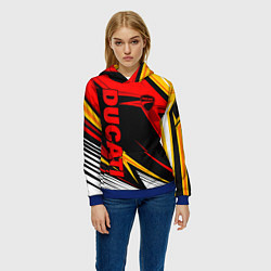 Толстовка-худи женская Ducati - red uniform, цвет: 3D-синий — фото 2