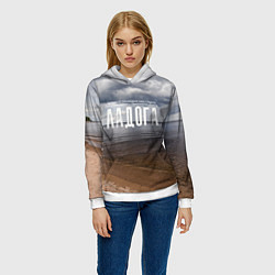 Толстовка-худи женская Ладога, цвет: 3D-белый — фото 2