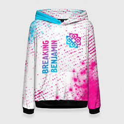 Женская толстовка Breaking Benjamin neon gradient style: надпись, си