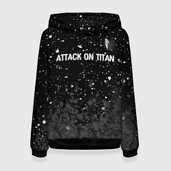 Женская толстовка Attack on Titan glitch на темном фоне: символ свер