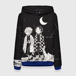 Толстовка-худи женская Троица из Клинок рассекающий демонов, цвет: 3D-синий