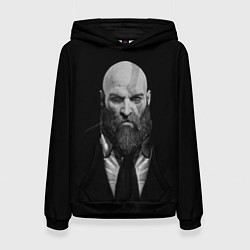 Толстовка-худи женская Кратос в смокинге, цвет: 3D-черный
