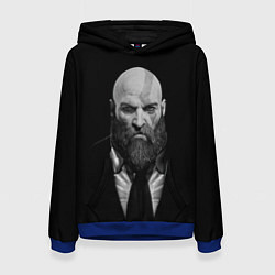 Толстовка-худи женская Кратос в смокинге, цвет: 3D-синий