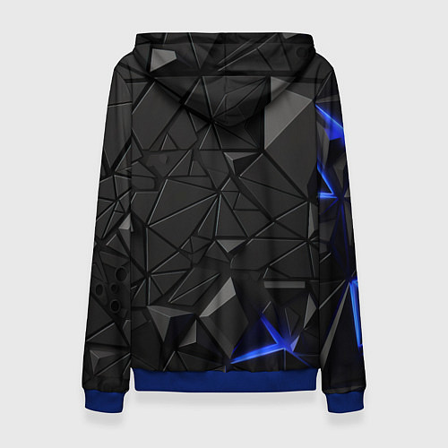 Женская толстовка Черная объемная текстура / 3D-Синий – фото 2