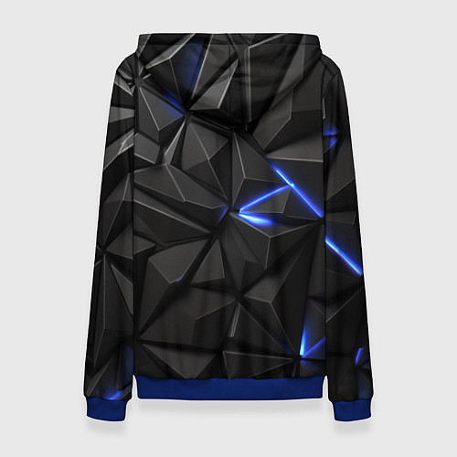 Женская толстовка Неоновое синее свечение на черном / 3D-Синий – фото 2