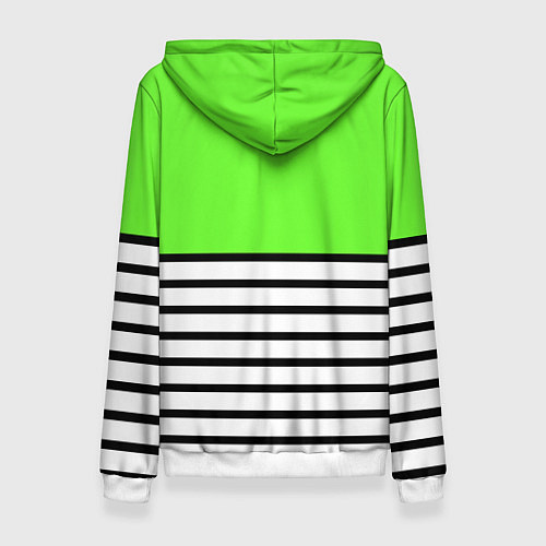 Женская толстовка Полосатый ярко-салатовый / 3D-Белый – фото 2