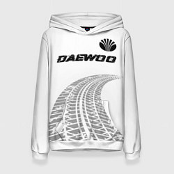 Женская толстовка Daewoo speed на светлом фоне со следами шин: симво
