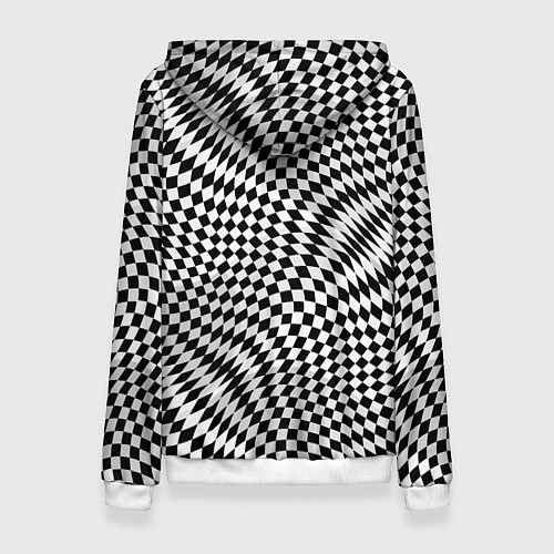 Женская толстовка Черно-белая шахматная иллюзия / 3D-Белый – фото 2