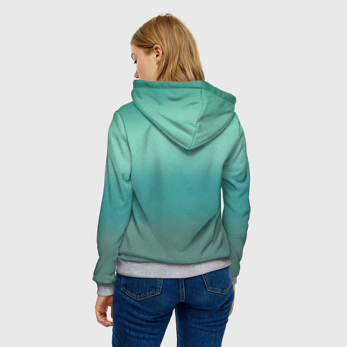 Женская толстовка Бирюзовый цвет морской волны / 3D-Меланж – фото 4