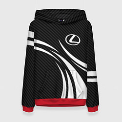 Толстовка-худи женская Lexus - carbon line, цвет: 3D-красный