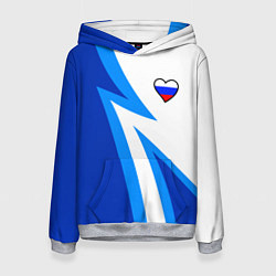 Женская толстовка Флаг России в сердечке - синий