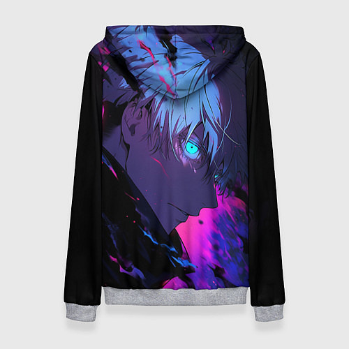 Женская толстовка Сатору Годжо - Магическая битва - неон / 3D-Меланж – фото 2