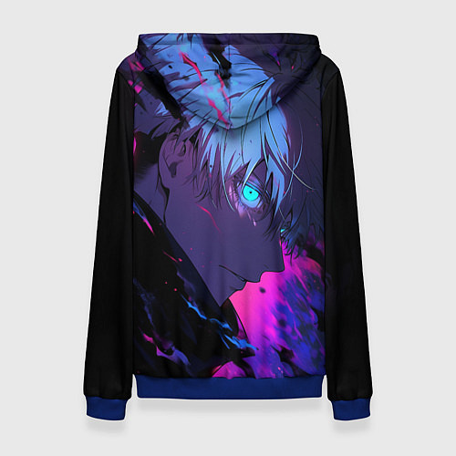 Женская толстовка Сатору Годжо - Магическая битва - неон / 3D-Синий – фото 2